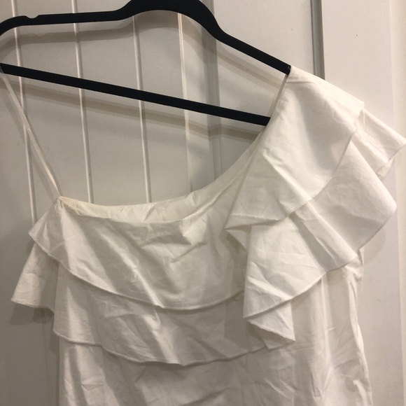 ASOS White Ruffle One Sleeve Dress - Picture 2 of 4